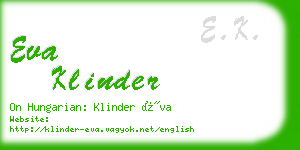 eva klinder business card